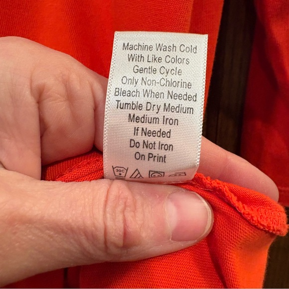 Coldwater Creek $50 Red 100% Supima Cotton V-Neck 3/4 Sleeve Top XL - Picture 8 of 9